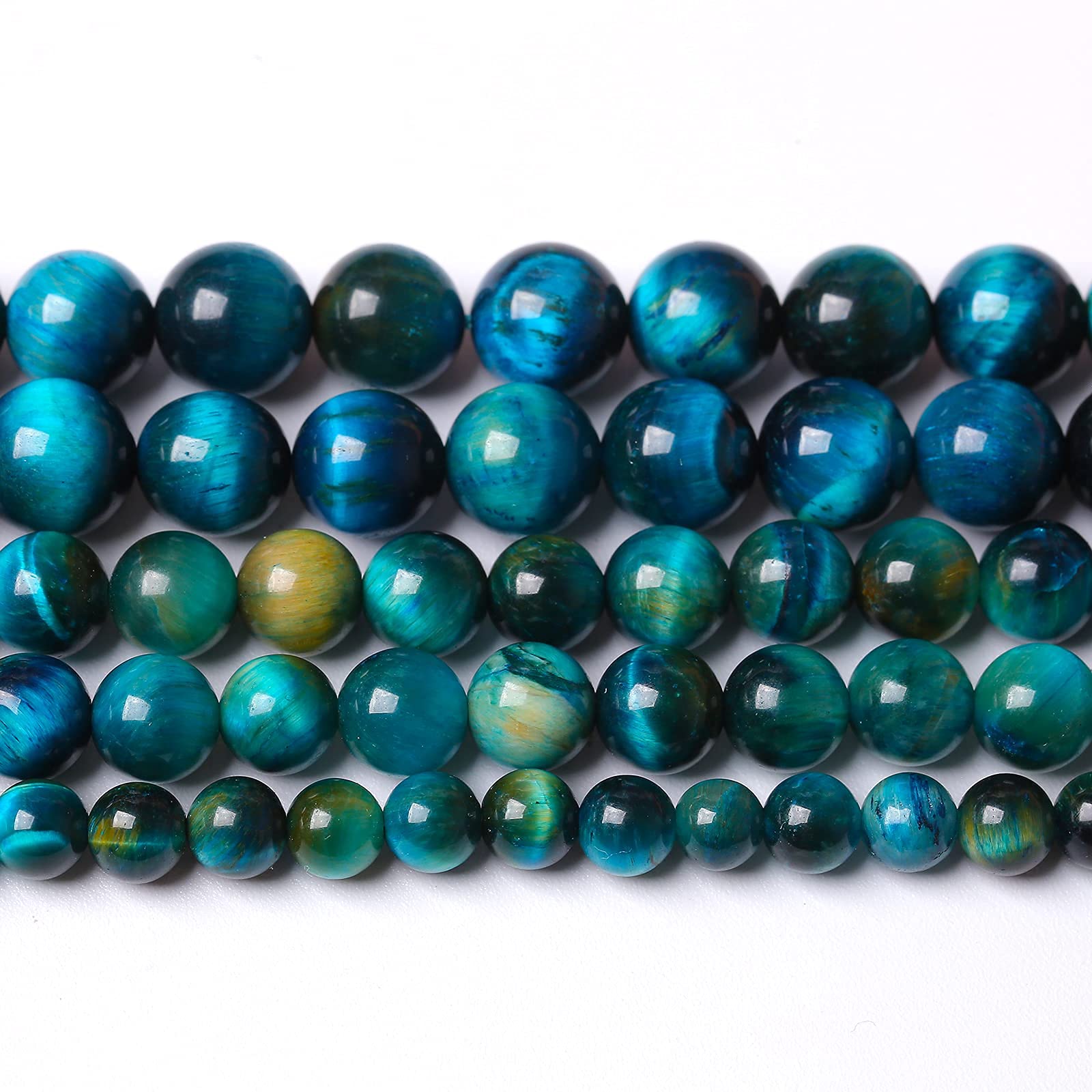 Perline Occhio Di Tigre Blu Naturali 6 Mm – 1 Filo Da 38 Cm Per Gioielli Fai Da Te, Bracciali E Collane