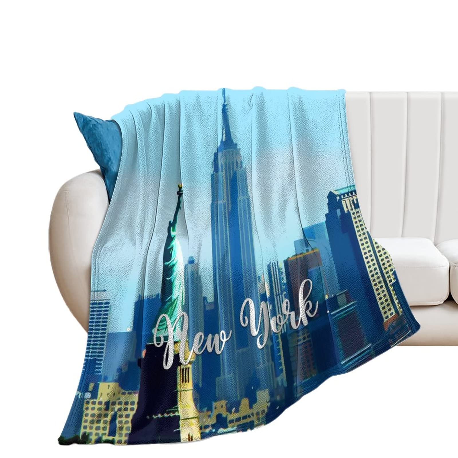 Plaid New York en flanelle douce jeté de canapé chaud 100x127 cm