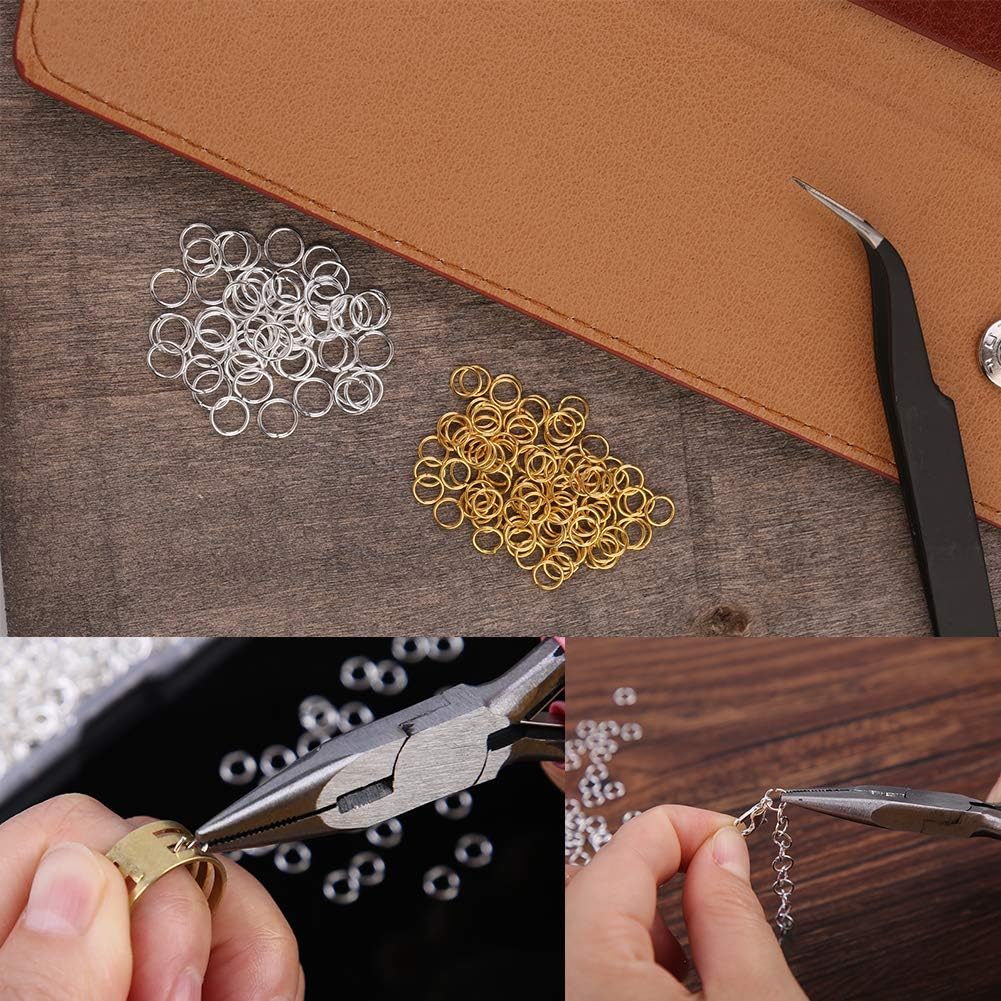 1200 PCS Open Jump Rings with Storage Box, White and Silver Jump Rings for Jewelry Making Supplies, Earring Making Findings, and Necklace Bracelets Repair