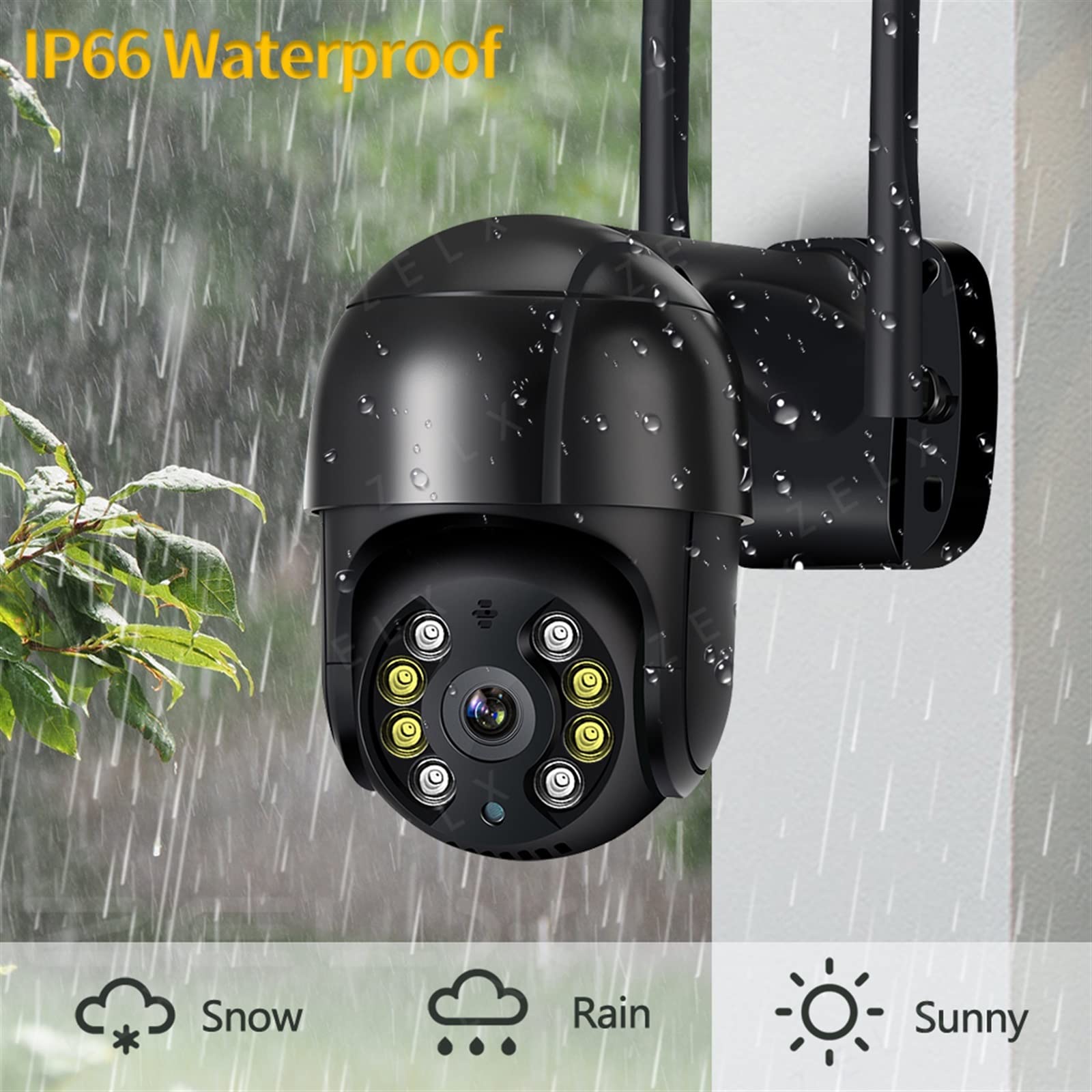 Kamera bezpieczeństwa, Kamera IP 8MP 4K 5MP Automatyczne śledzenie Nadzór CCTV Bezprzewodowy H.265 1080P PTZ Kolor Night Vision Wsparcie(5MP Add 32GB Card)