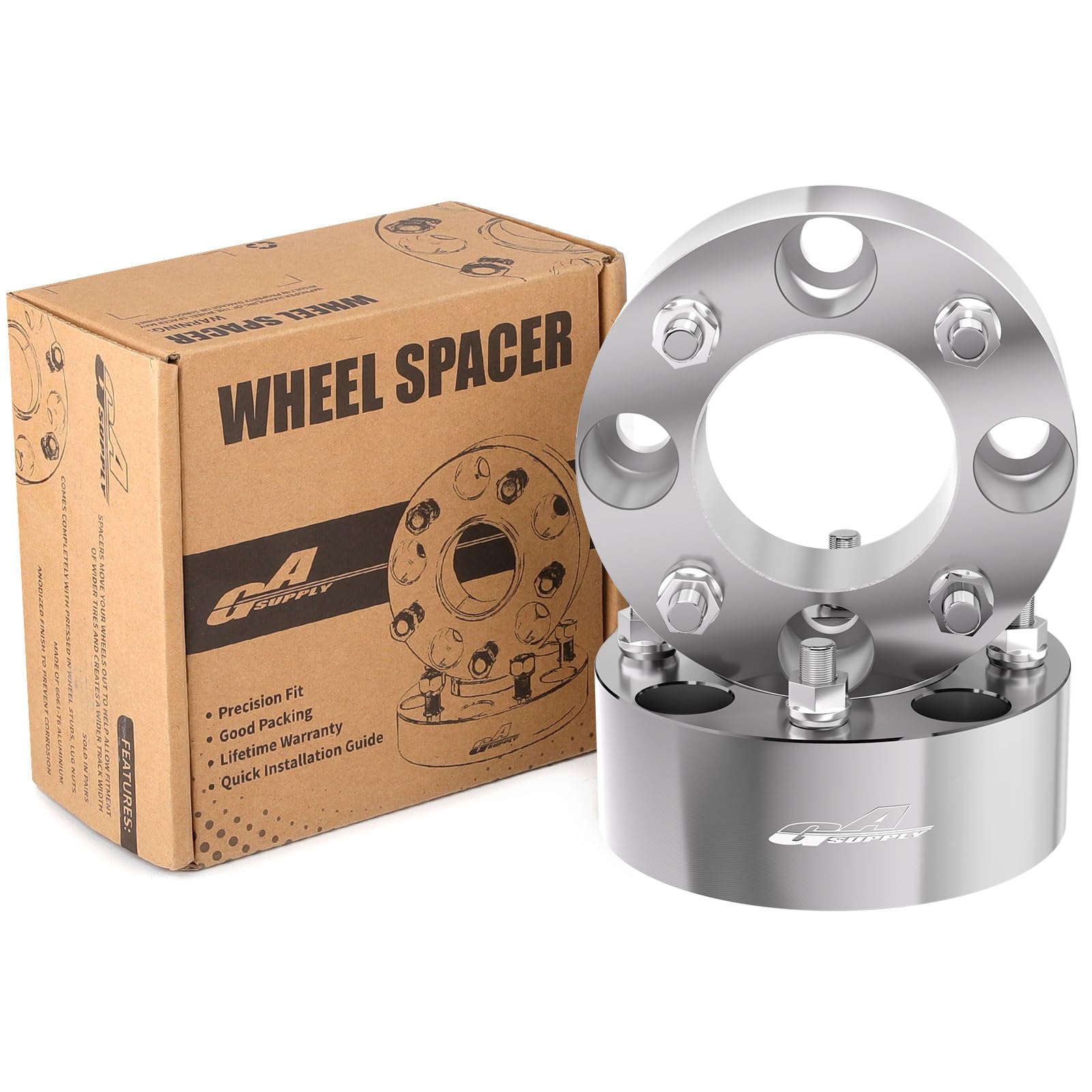 GAsupply 4x110 ATV Wheel Spacers 2 inch 74mm Hub Bore 10×1.25 Studs, 2 Pack