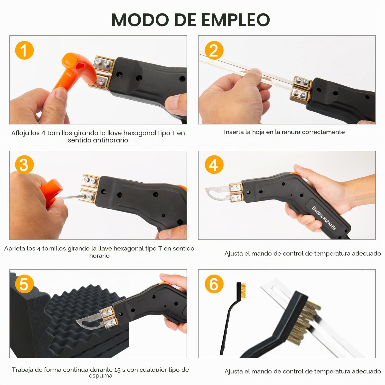Cortador de poliestireno 3 cuchillas nicromo, 0-500 ℃, 300 W, cortador alambre caliente, metal, EPS, EPP, KT, EVA, PU, cuerda, tela, espuma, plástico