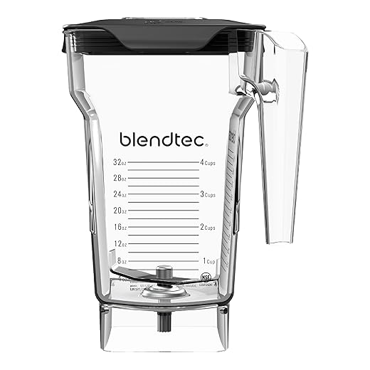 Blendtec 75 oz FourSide Jar - Four-Sided Blender Jar Compatible with Most Blenders - 32 oz Blending Capacity - Clear