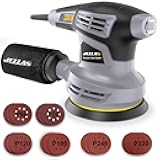 Jellas 5-Inch Random Orbital Sander with 18Pcs Sandpapers, 13000RPM 6 Variable Speed Sander Machine, High Performance Dust Collection System for Woodworking, 2.5A, Dust Collection Bag Include - OS280