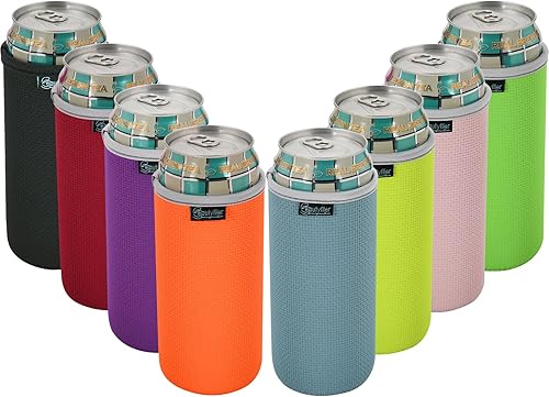Beautyflier Paquete de 8 fundas aislantes antideslizantes de neopreno en relieve para botella de agua de 24 onzas, cubierta de vidrio para beber de