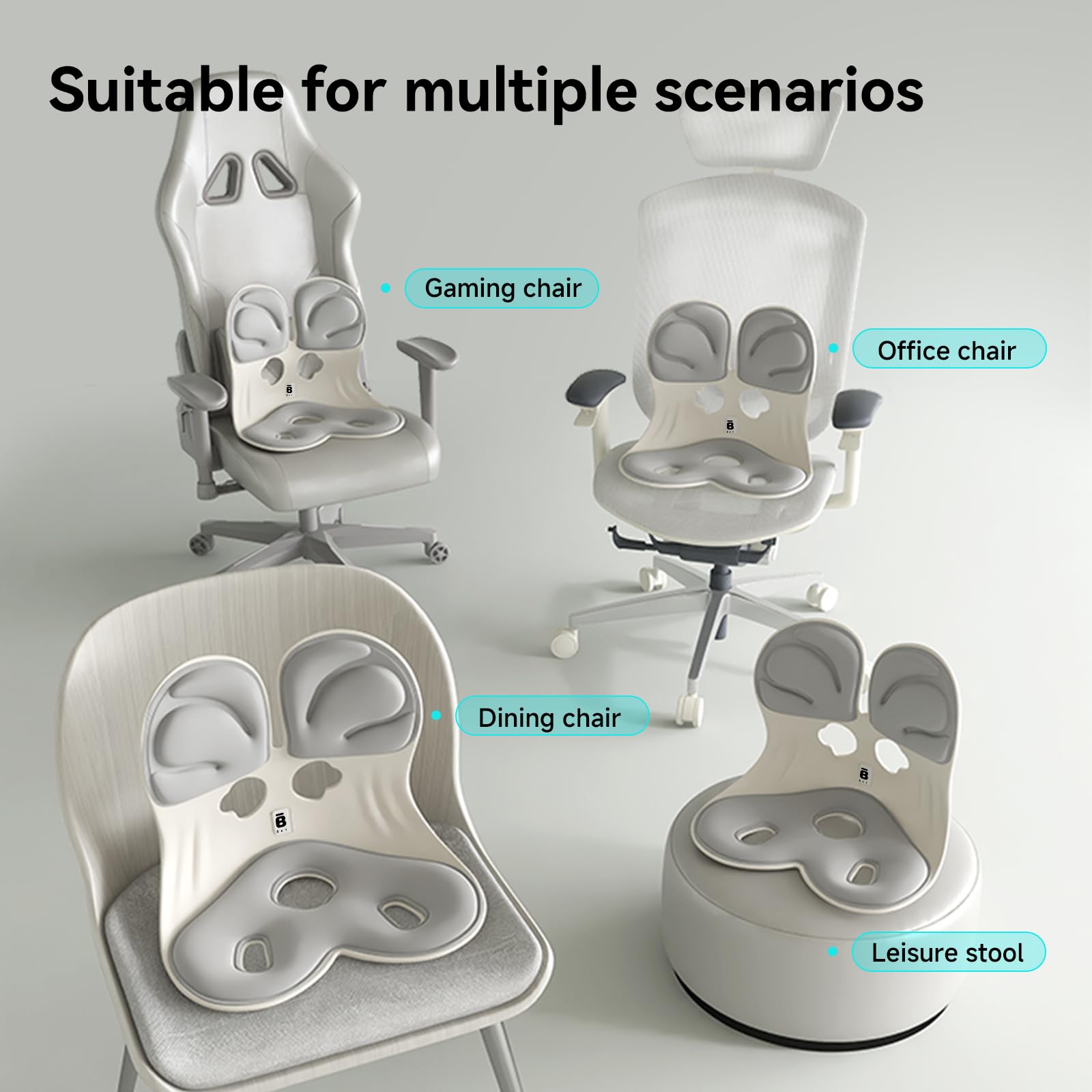 BKT Seat Cushion Chair Ergonomic Office Chair Cushions Lumbar Support for Seat Pillow Ideal for Students Office Workers — view 6