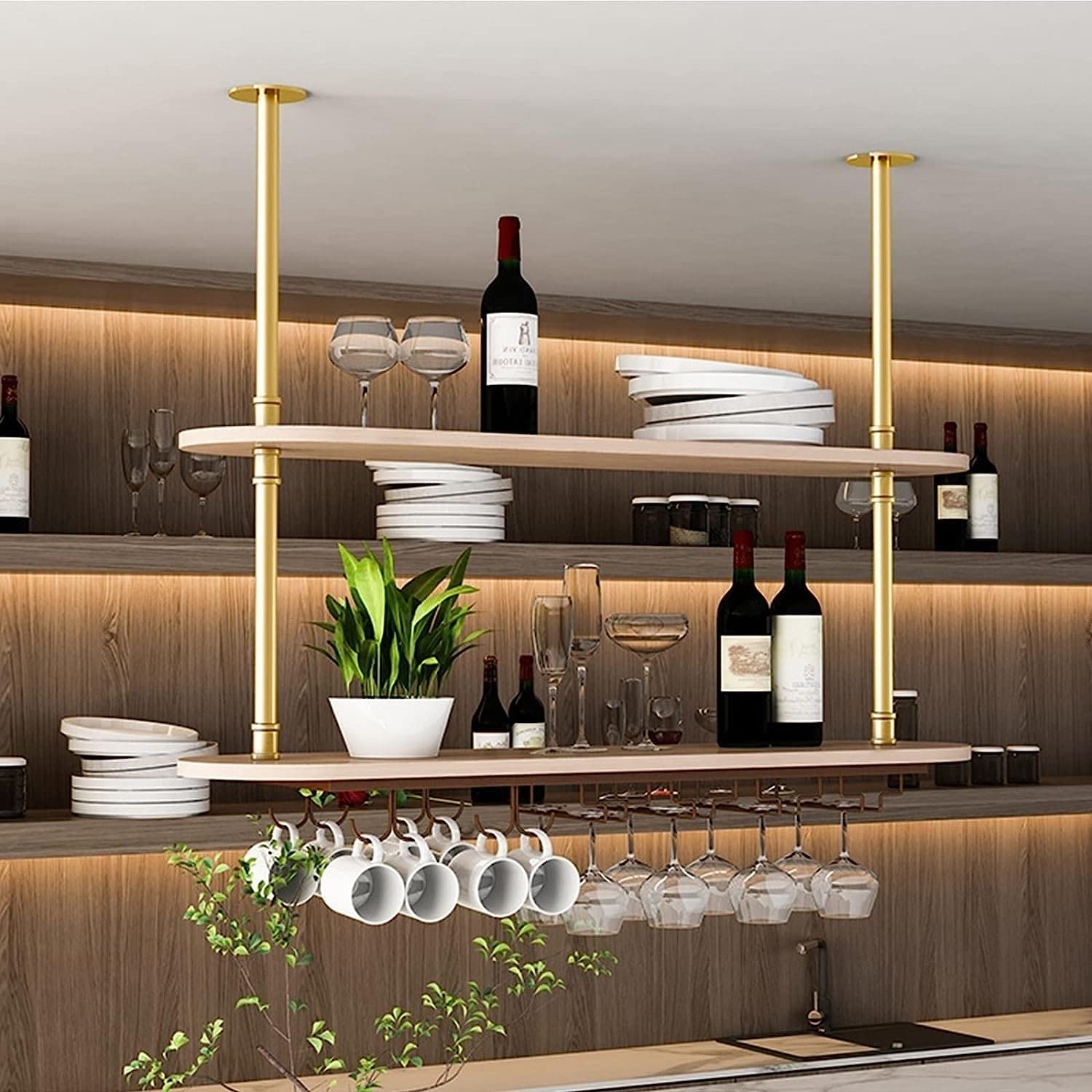 貴重 数量限定 天井棚 吊棚 吊り棚 ワイングラスラック キッチン