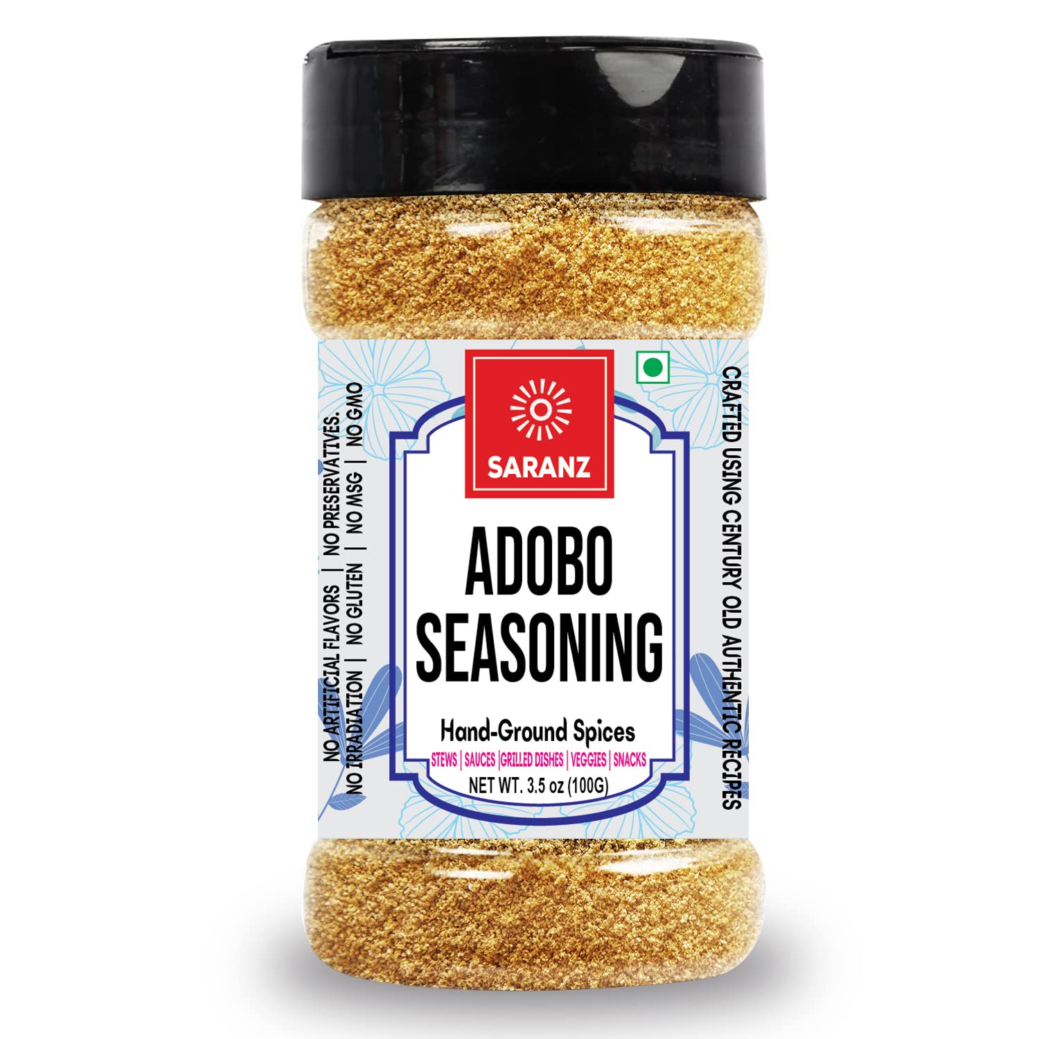 SARANZ Adobo Mix Exotic Seasoning Perfect for Snacks, Appetizers|Hand-Grounded Spices|Made With Onion Powder, Garlic Powder, Paprika, Black Pepper| Fresh Adobo Mix Powder for Grilling & Marinade Powder-100 Grams Sprinkler Jar (B09XHPSGYX) Amazon Price History, Amazon Price Tracker