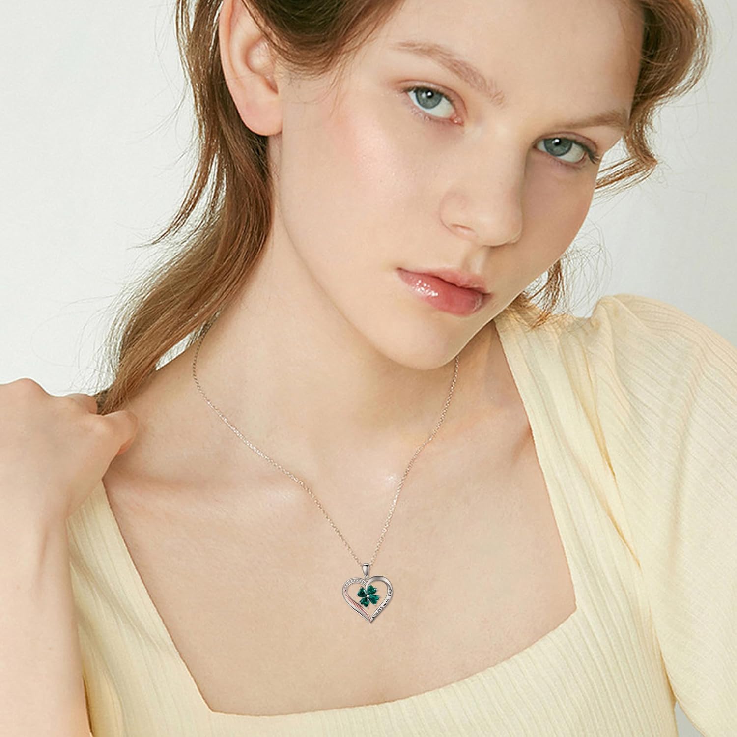 Tulip/Four-leaf clover/Hibiscus/Rose/Daisy Necklace 925 Sterling Silver FlowerJewelry Birthday Gifts for Women - Image 2