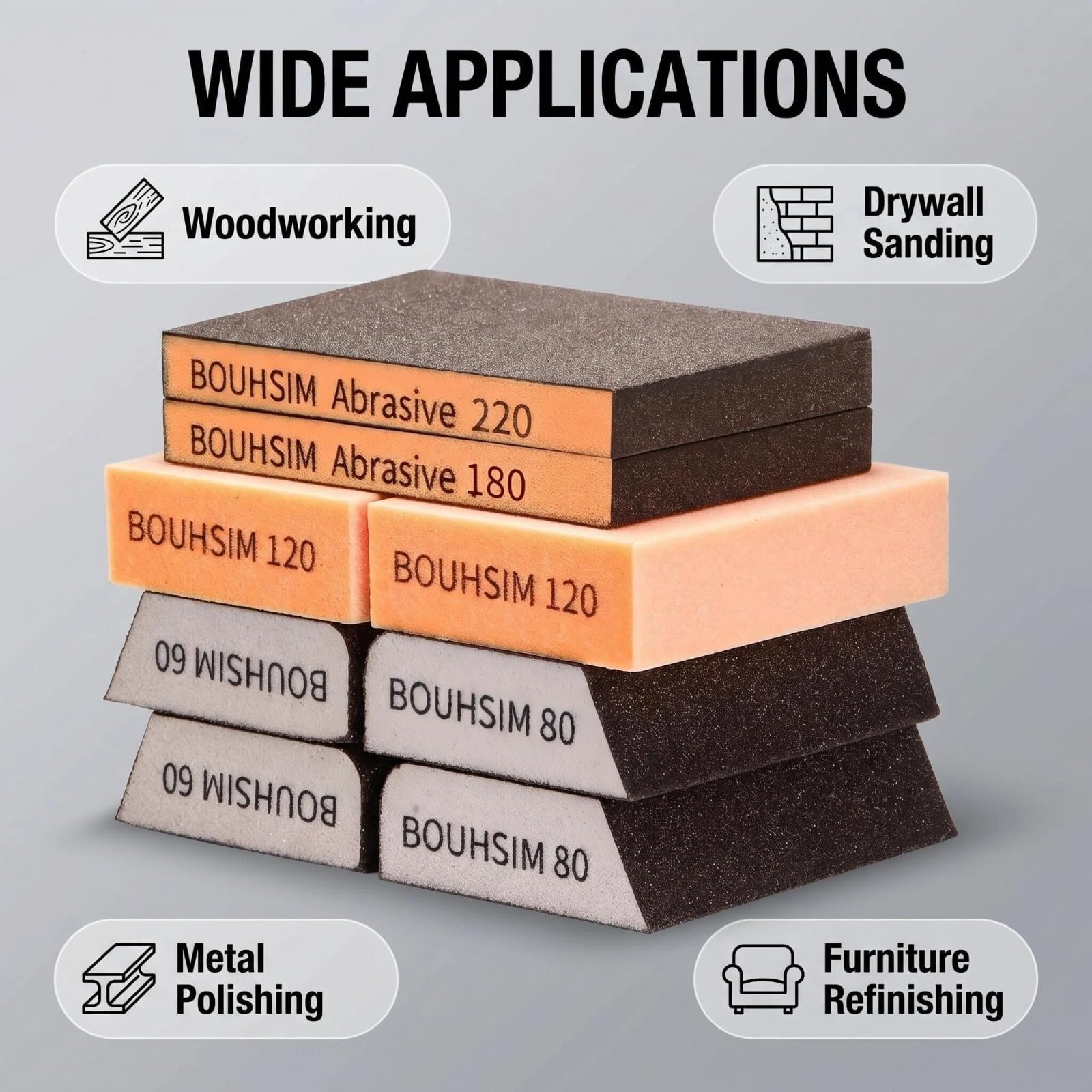 Handmade Sanding Blocks - 10 Grit Set -3