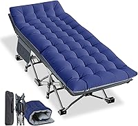 Vista 8 de NAIZEA Catres plegables para adultos, catre plegable con colchón, cama plegable para camping, catre militar portátil, catres de dormir Oxford