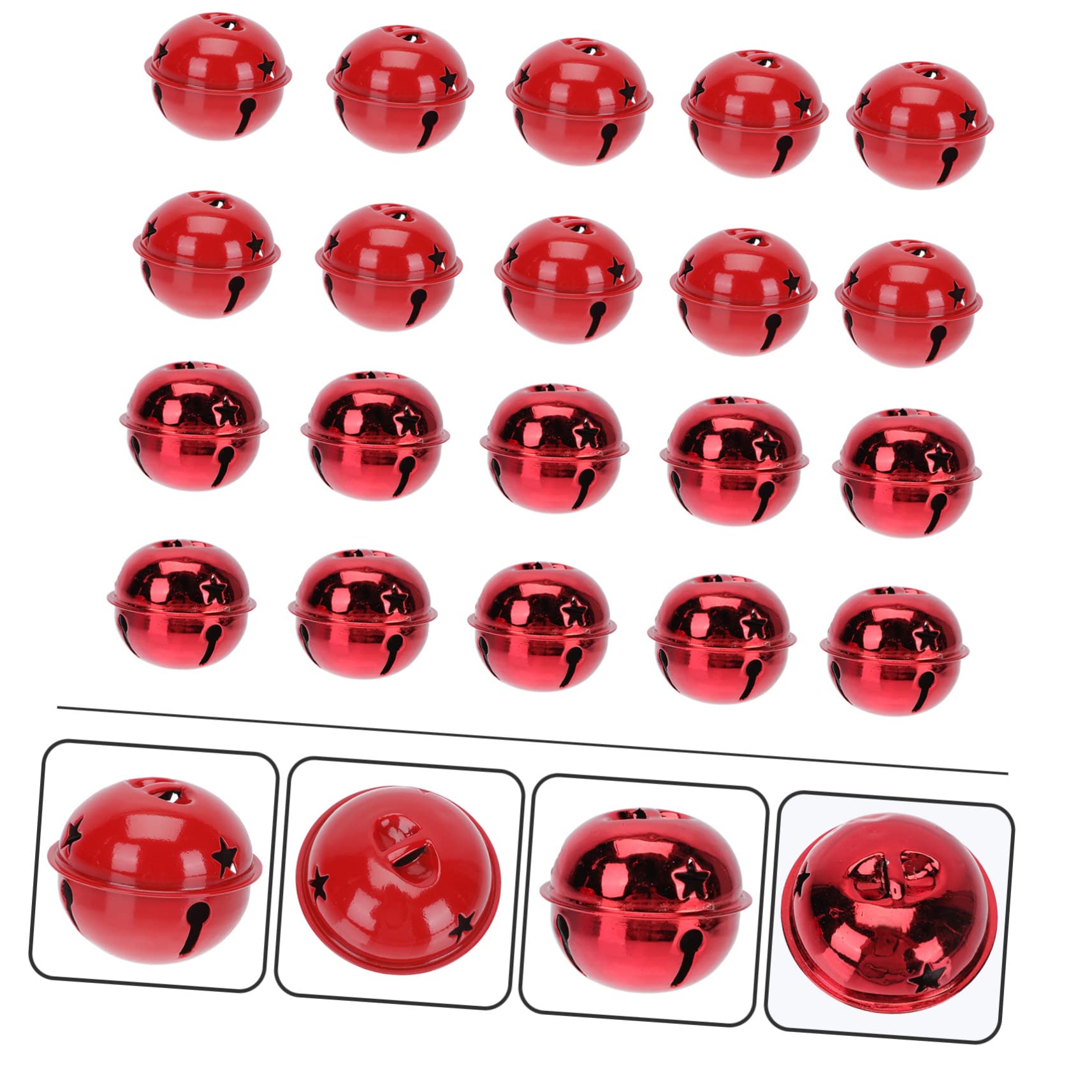 Cabilock 6 Set Campane Di Natale Campane Artigianali Di Natale Imbottitura Per Calze Di Natale Ghirlande Di Natale Decorazione Di Caramelle Natalizie Rosso Ferro Da Stiro 20 Pezzi * 6