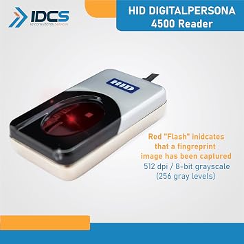 HID DigitalPersona URU4500 USB Fingerprint Reader Biometric IDCS Soft,