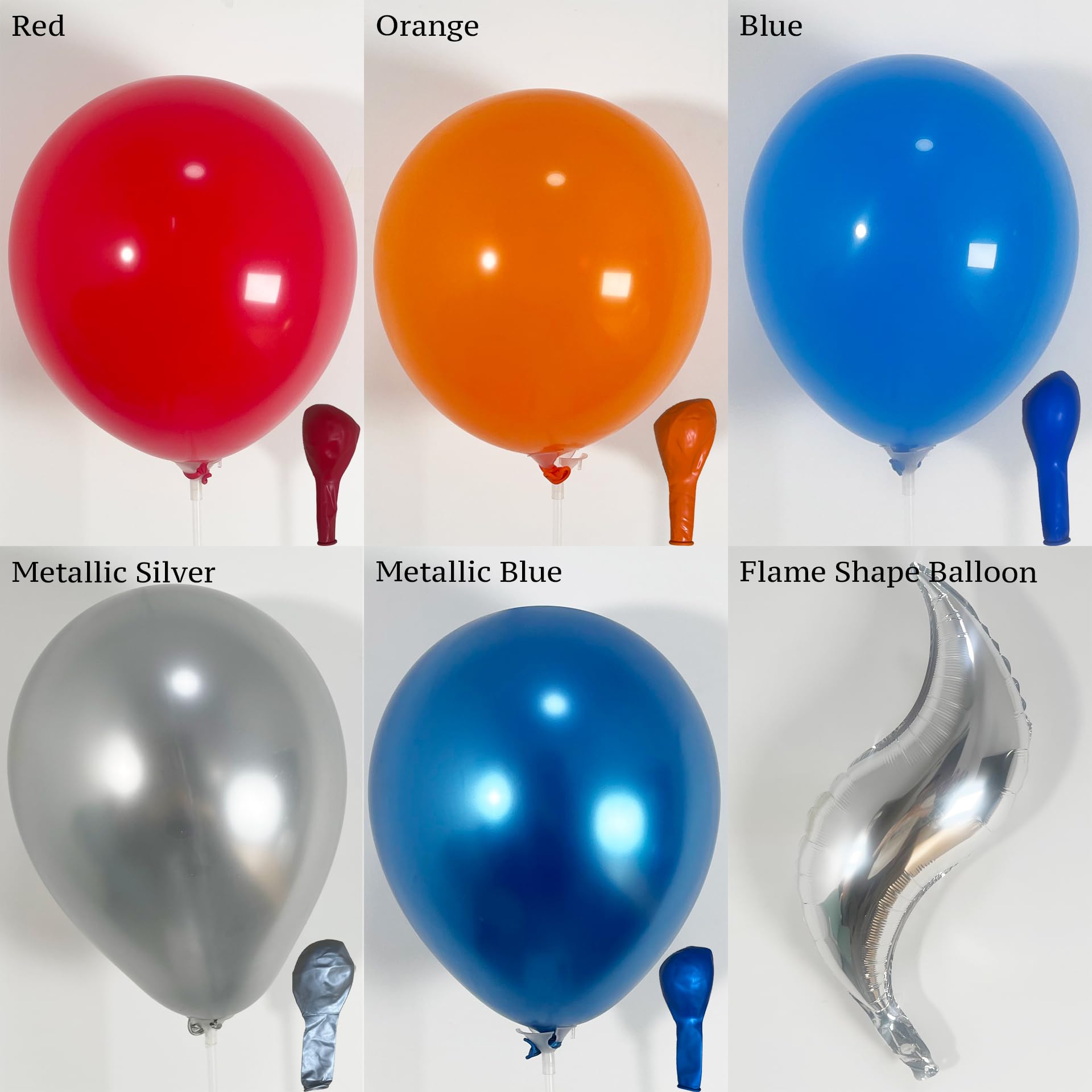 PartyXpress Kit de guirnalda de arco de globos de cohete de 117 piezas con globos plateados metálicos rojos, azules, naranjas, para decoración de fiestas temáticas del espacio exterior, decoración de