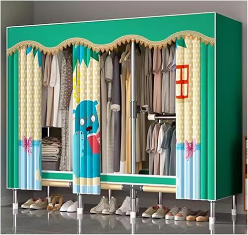 large closets Large Closet Metal Steel Rack Clothes Closet with Clothes Rail Closets for Bedroom Thick Cloth Portable Wardrobe Closet Space-saving