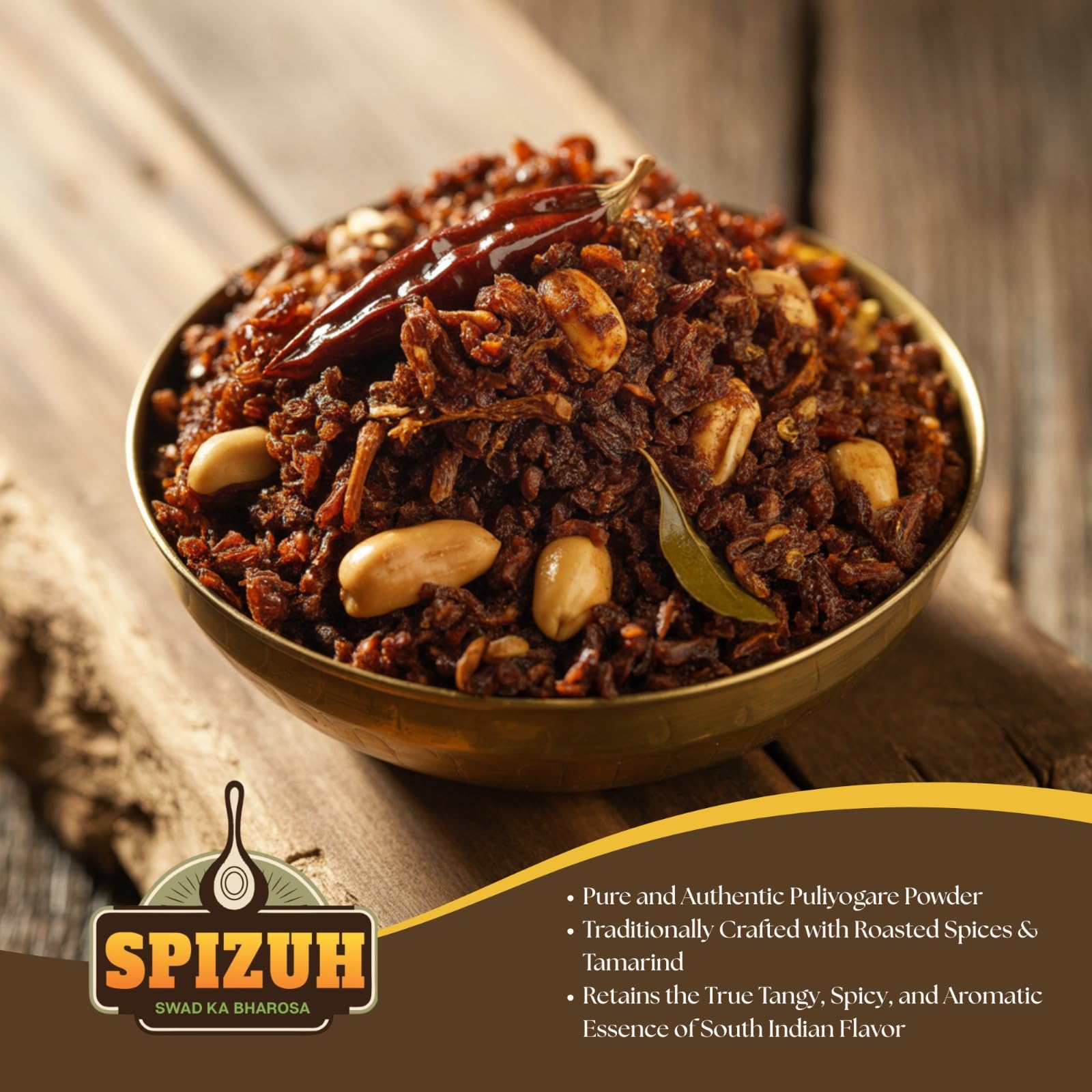 SPIZUH Authentic Puliogare Powder 500g – Traditional South Indian Tamarind Rice Masala Mix | Tangy & Spicy Rice Seasoning | Pure & Natural, No Preservatives | Homemade Taste - Image 5 thumbnail