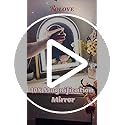 Lighted Makeup Mirror with 3-Color Dimmable Lighting, with Removable 10x Magnifier, Smart Touch Control, 360° Rotation, 15" x 13" Hollywood Vanity Mirror for Tabletop Desk (Gold)