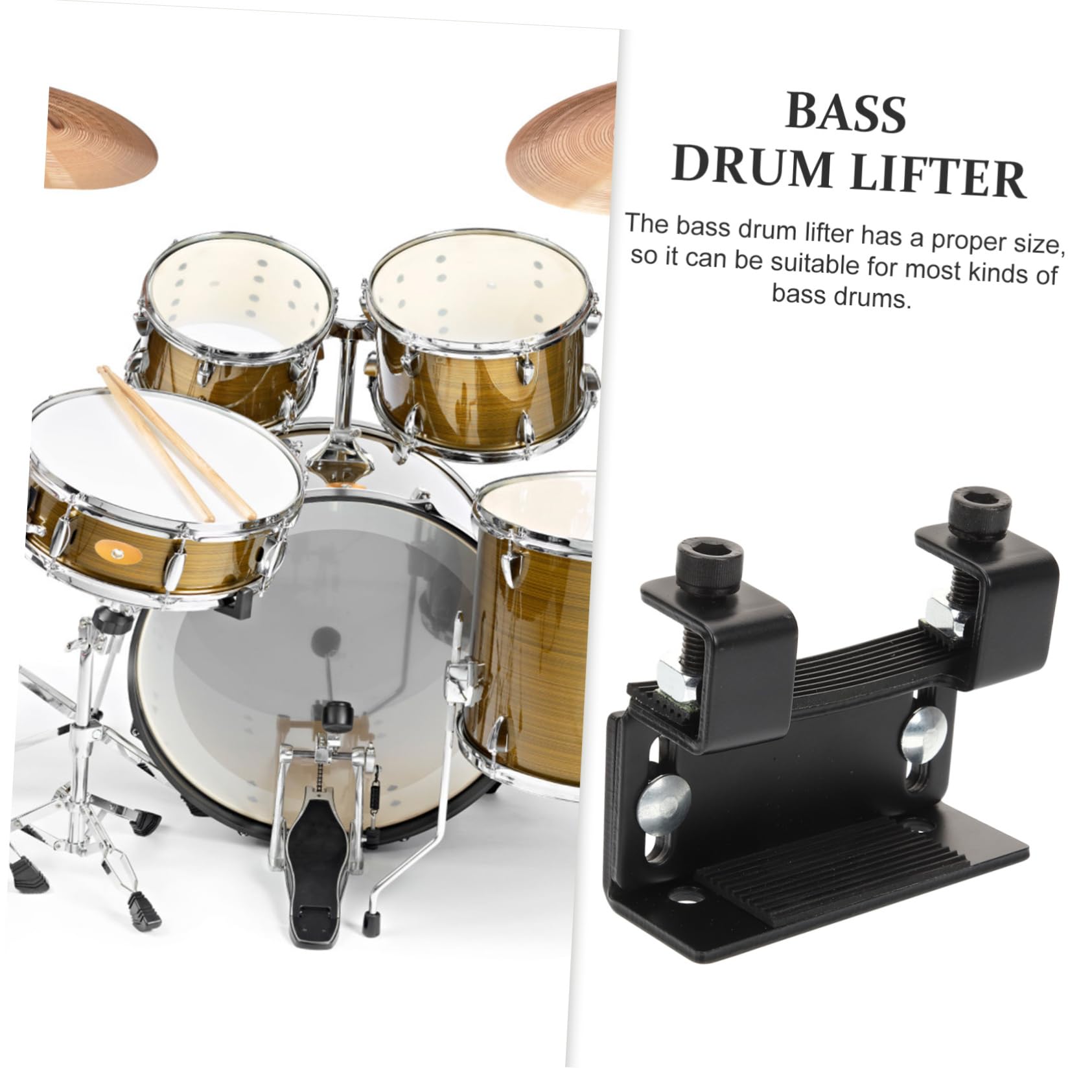 BESPORTBLE Basso Drum Riser Platform Metal Drum Riser Stand Adjustable Height Accessory Music Instrument Part