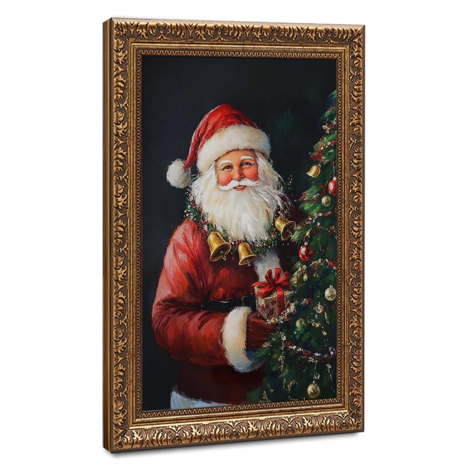 Bareronor Vintage Santa Claus Canvas Poster for Office Decor Gift