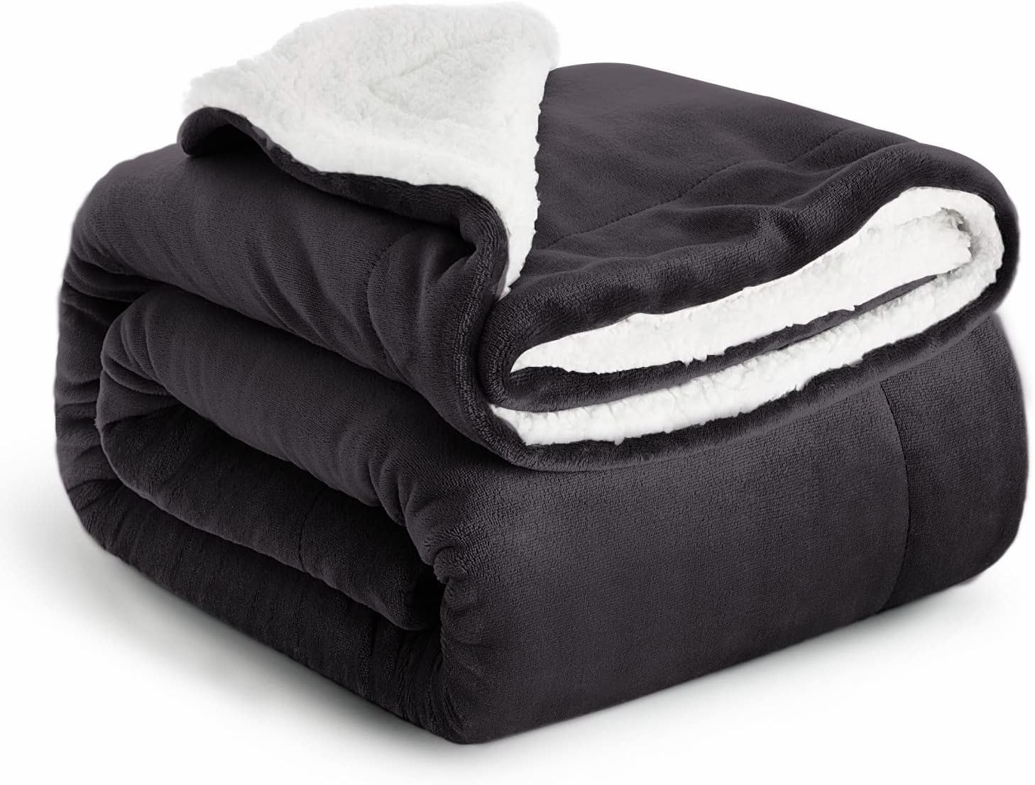 IR Imperial RoomsSherpa Blankets Queen Size - Thick and Warm Black Blankets for Winter, Reversible Soft and Fuzzy Fluffy Queen Size Blanket for Bed, 90x90 InchesOEKO-TEX STANDARD 100