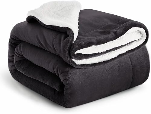 Vista 133 de IR Imperial Rooms Mantas Sherpa tamaño Queen – Mantas gruesas y cálidas para invierno, reversible, suave y esponjosa, tamaño Queen para cama, Morado