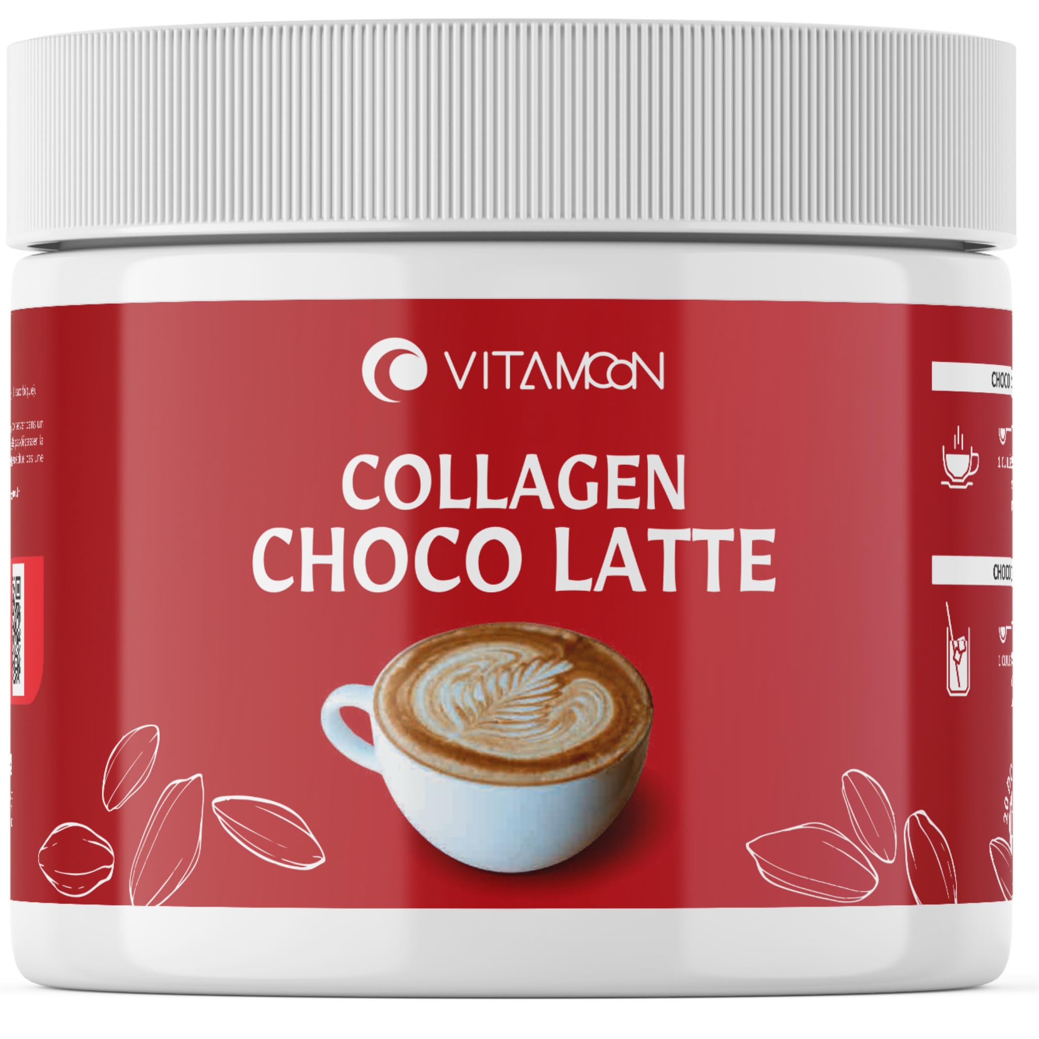Vitamoon - Collagène Poudre Cacao - 8500mg - Peau Cheveux Articulations