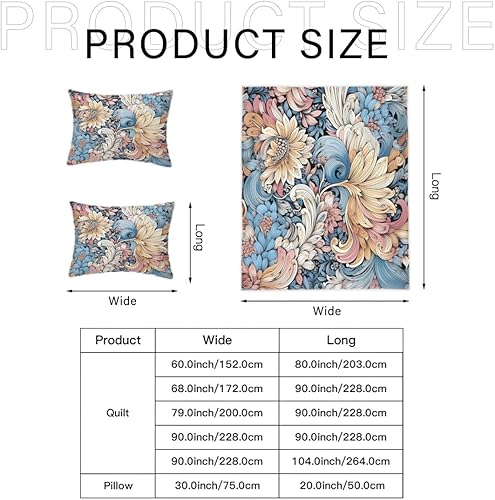 Miniatura 7 de Juego de edredón bohemio para cama doble, 3 piezas, varios tamaños, suave y transpirable, cremallera oculta duradera, lavado de alta densidad,