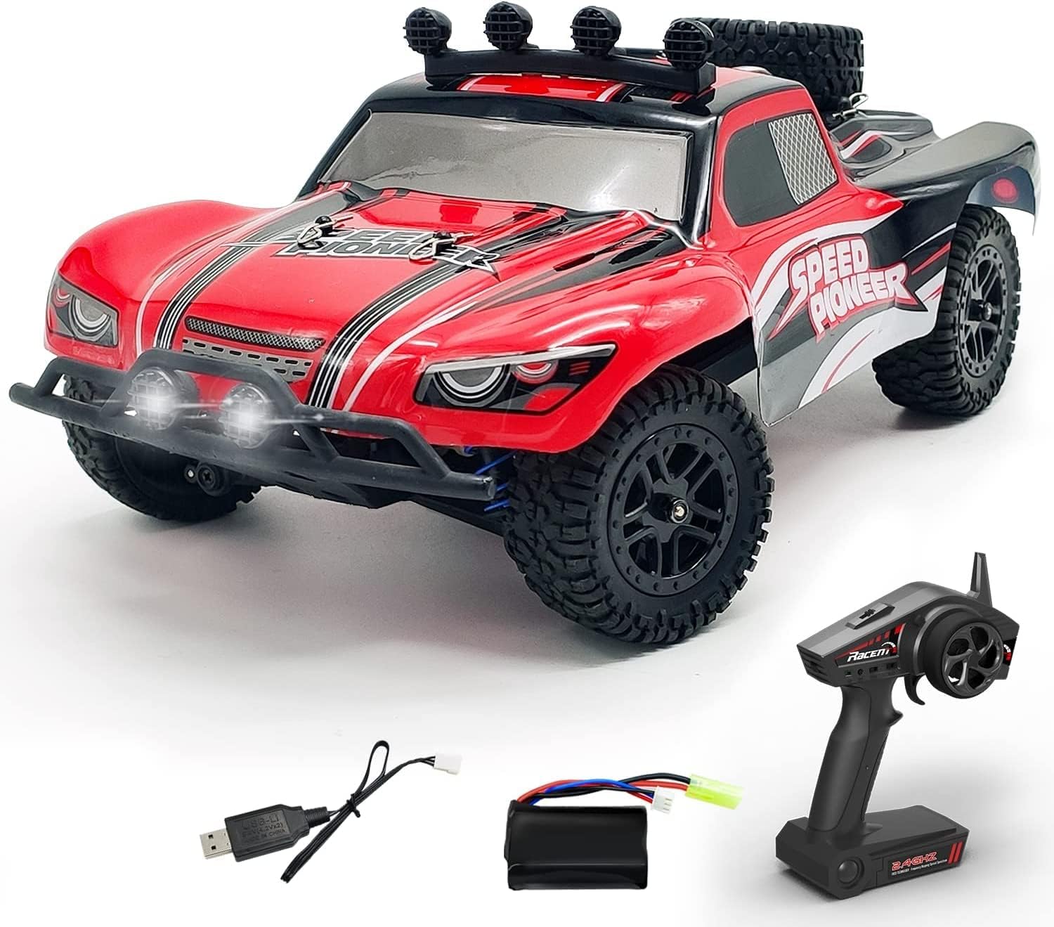 RACENT Camión RC a escala 118 todo terreno control remoto Monster Truck 25 MPH auto de carreras de alta velocidad todo terreno para niños o adultos niños o niñas rojo Colombia