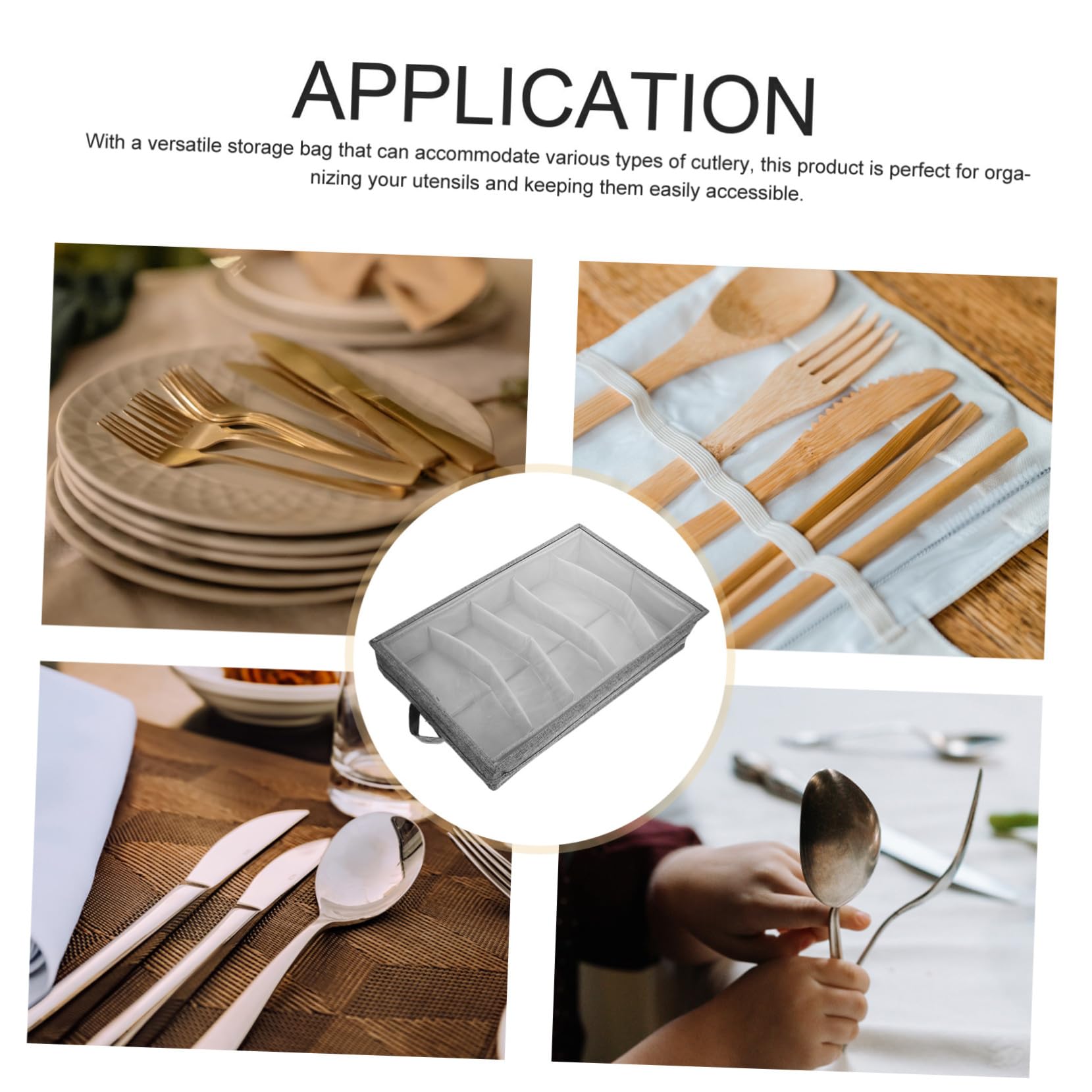 VALICLUD Bolsa para Guardar Vajilla Caja para Cubiertos con Divisores Organizador de Cubiertos para Cocina Soporte para Utensilios de Inoxidable
