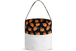 Halloween Trick or Treat Bags, Reversible Canvas Buckets