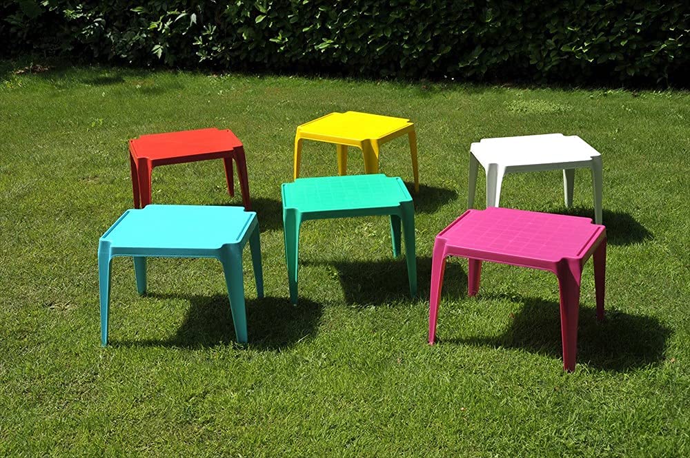 eacommerce Tavolo Tavolino da gioco per Bambino Colori Assortiti in Polipropilene Impilabile (Blue)