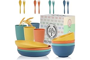 Homienly Wheat Straw Dinnerware Sets: Safe, Lightweight, and Unbreakable Mealtime Companions