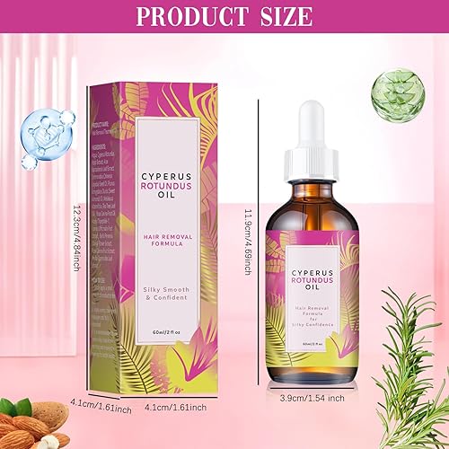 Miniatura 2 de 2 unidades de aceite Cyperus Rotundus  2.0 fl oz de aceite natural Cyperus Rotundus para depilación ideal para todo tipo de piel