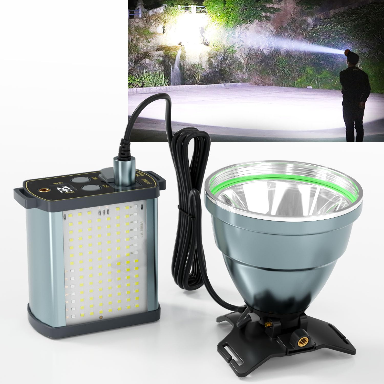 Super Bright Hunting Lamps, LED Rechargeble Head Lamp for Adults with High Power Multi-Function Battery Pack, Ideal for Camping, Fishing, Emergencies, and Search & Rescue-picture-30
