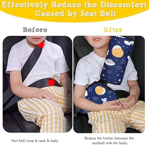 Miniatura 2 de Ajustador de cinturón de seguridad y cojín de cinturón de seguridad para niños, ajustador de cinturón de seguridad y almohada, funda de cinturón de