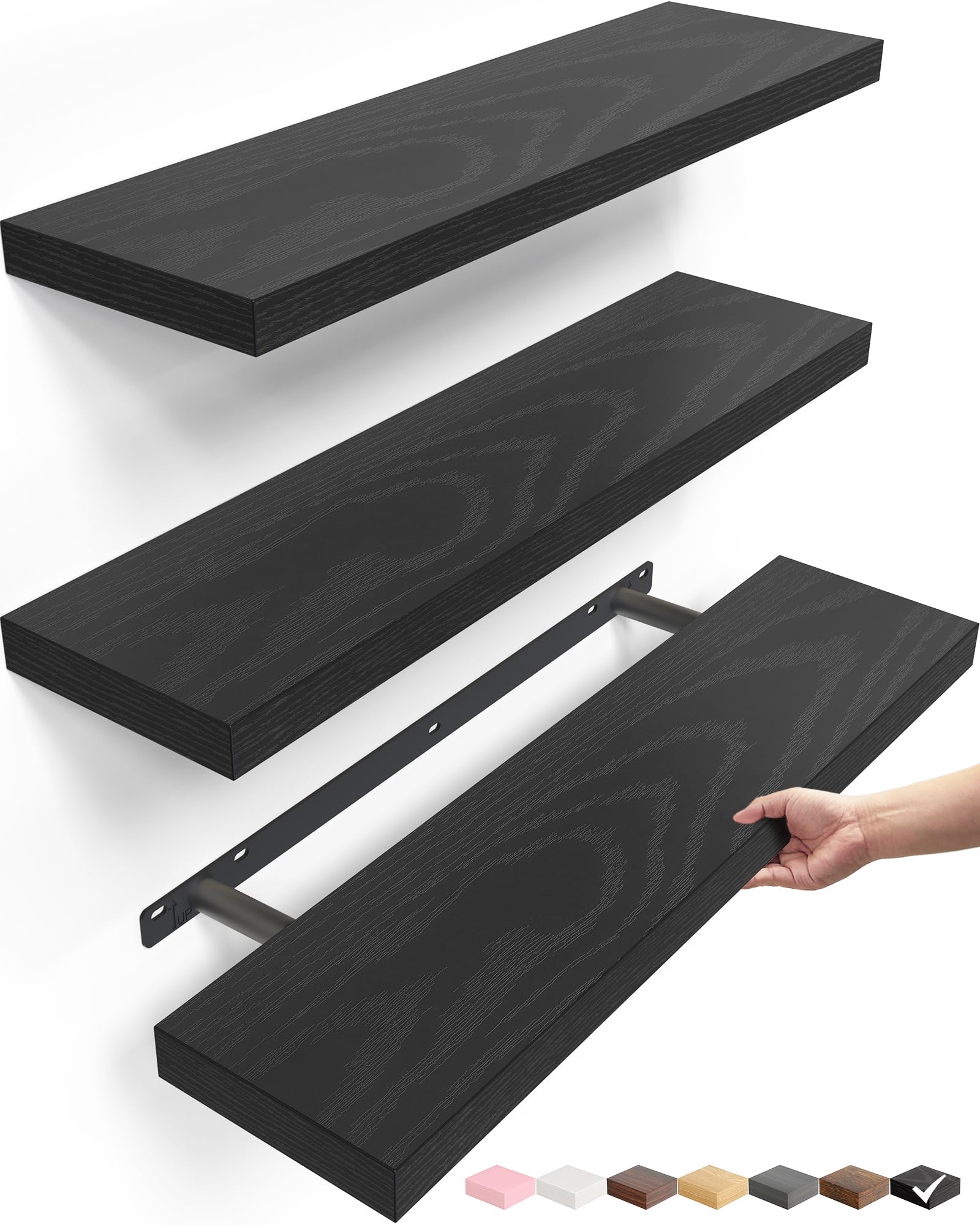 Grey Floating Shelves - Set of 2 -26