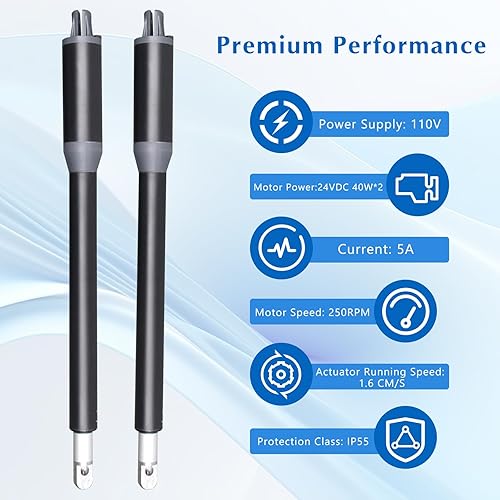Miniatura 3 de Abridor de puerta de oscilación doble con brazo automático eléctrico, operador eléctrico de puerta de entrada para puerta de doble oscilación, con