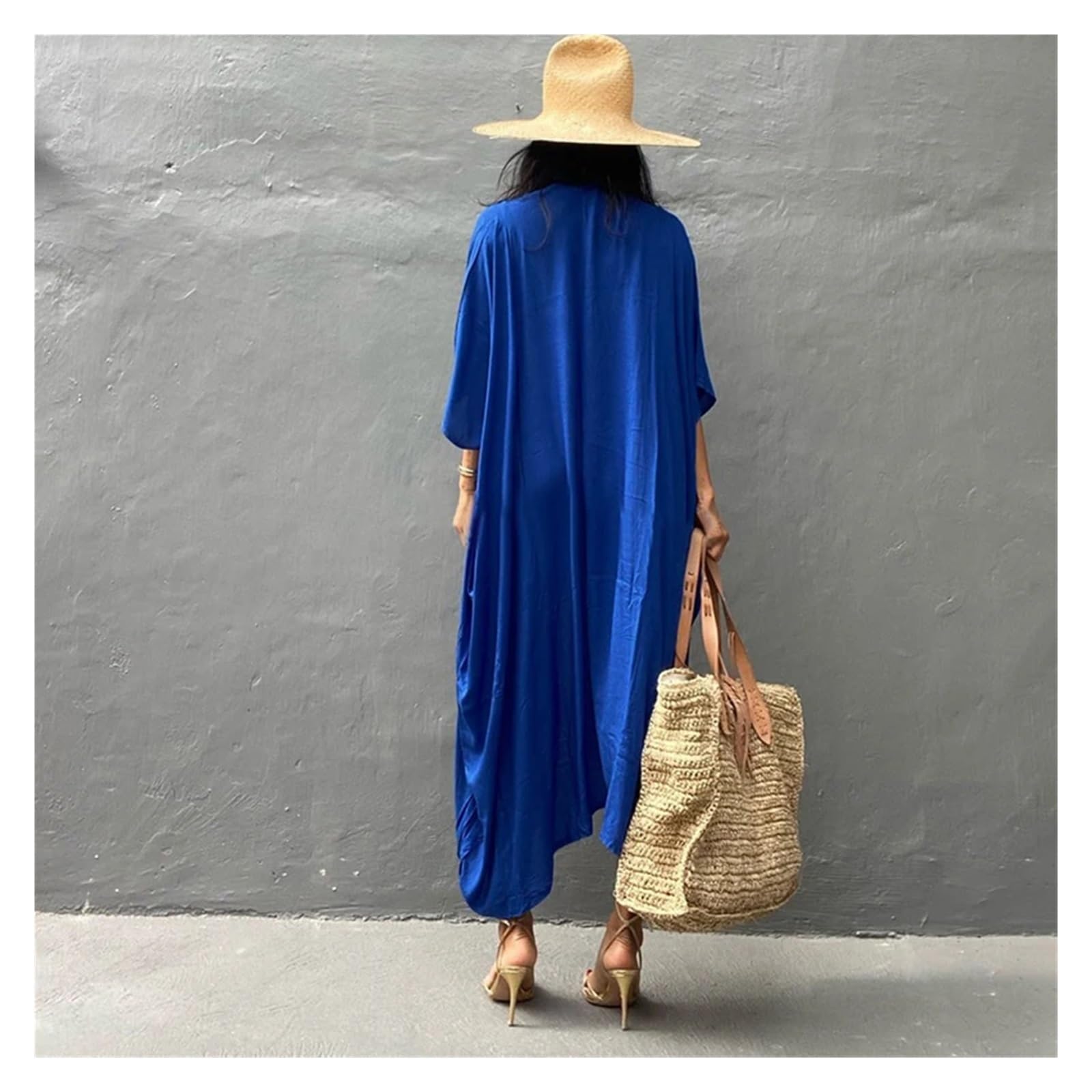 Copri Costume Mare Donna Copricostume da Bagno in Cotone, Abito Lungo, Pareo da Spiaggia, Cardigan Largo da Donna