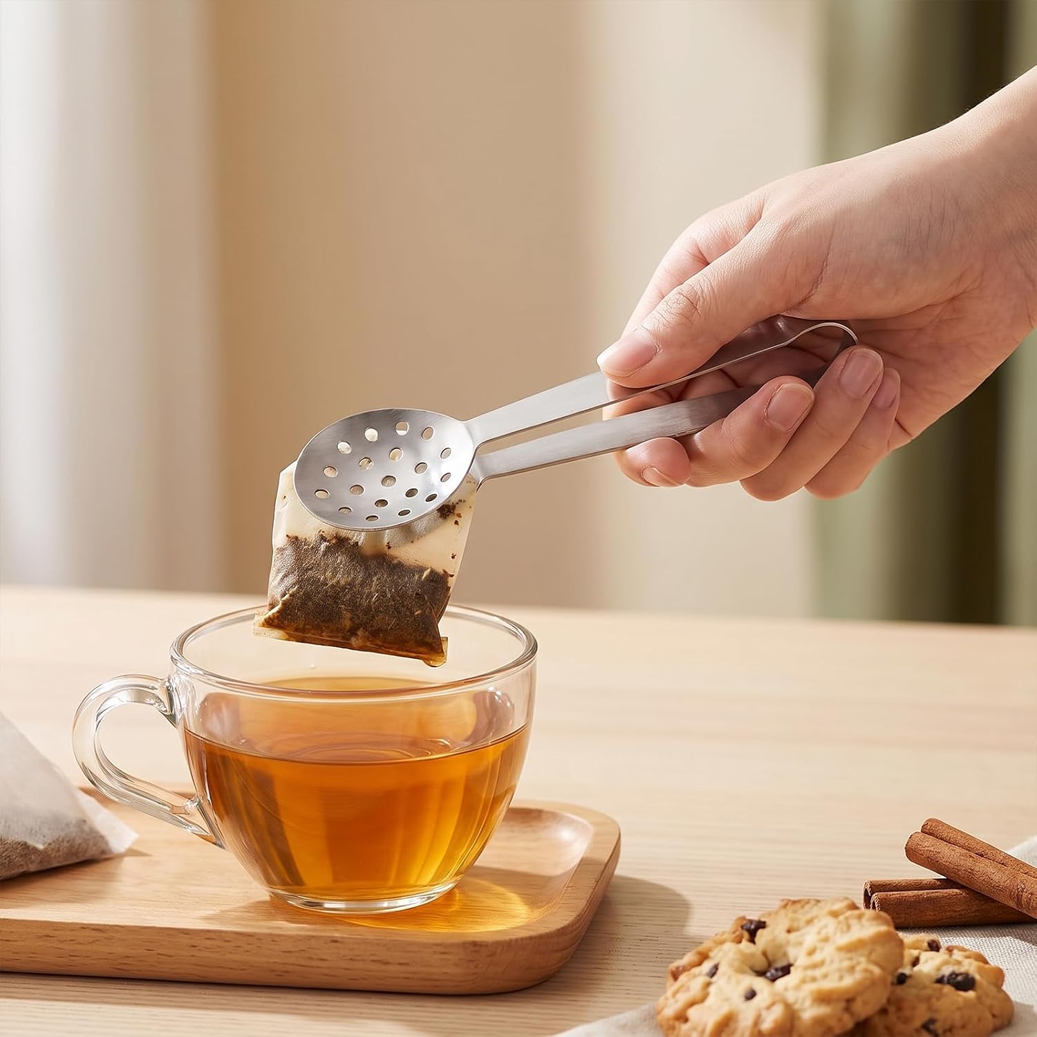 Tea Bag Squeezer, 4 Pcs Stainless Steel Sugar Cube Tongs