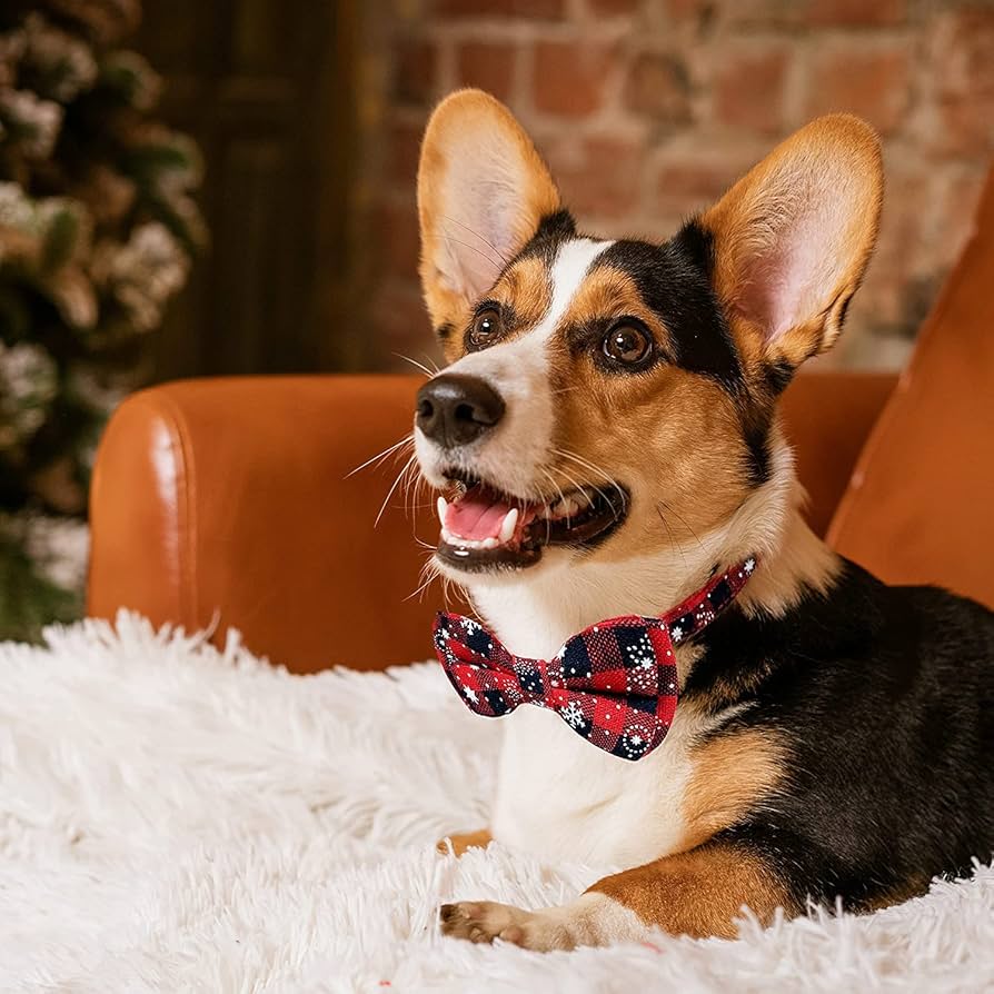 SHIPITNOW Weihnachten Fliege Jacquard - Schneeflocke Fliege Rot Und