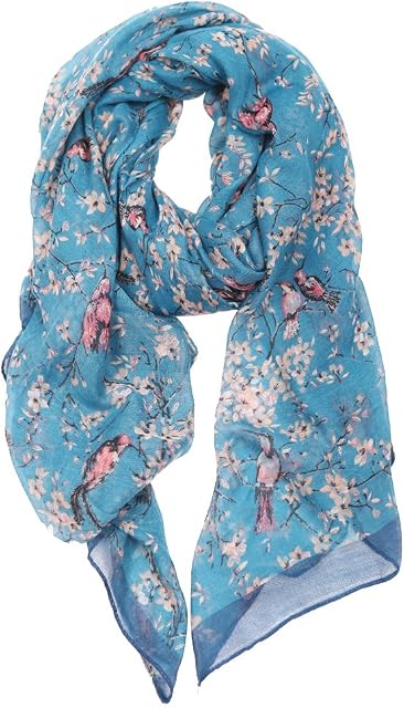 DiaryLook Ladies Women's Fashion Bird Print Long Scarves Floral Neck Scarf Shawl Wrap Gifts For Women