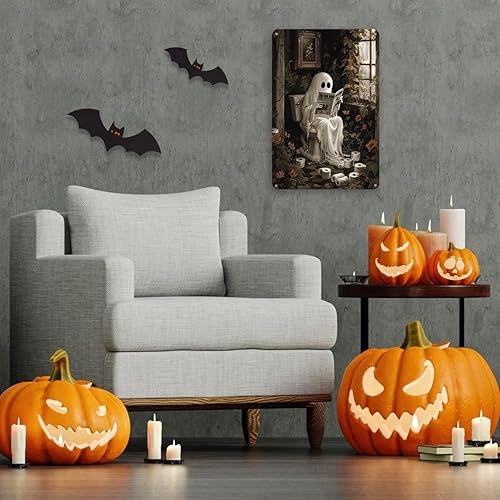 Miniatura 4 de Decoración artística de pared de fantasma de Halloween, decoración de fiesta de Halloween para interiores y exteriores, decoración espeluznante para