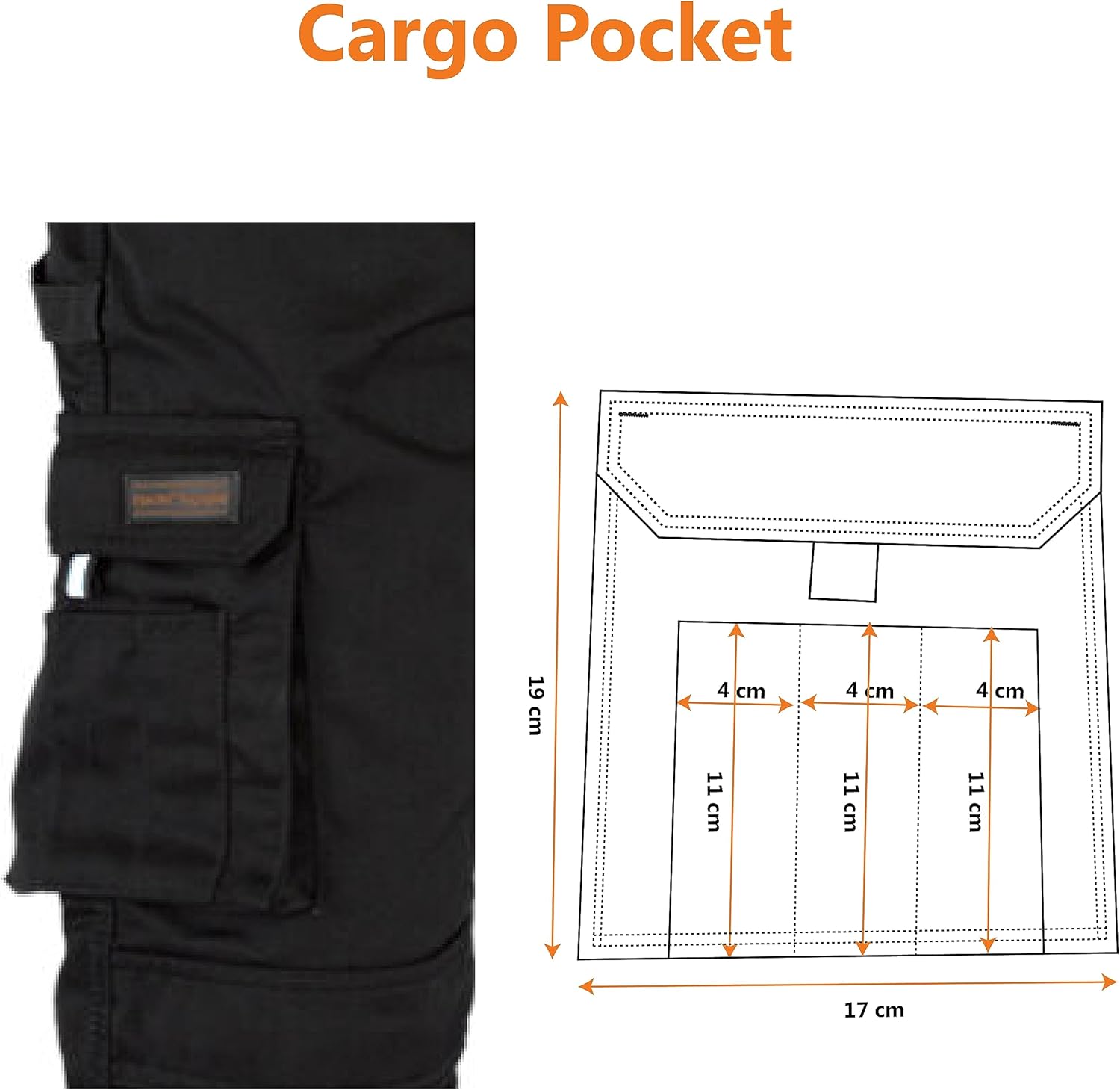 WrightFits Men Pro-11 Work Trousers Black - Heavy Duty Safety Combat Cargo Pant - Multi Pockets & Knee Pad Pockets - Triple Stitched -Durable Work wear 9 71n4trsCwDL. AC SL1500