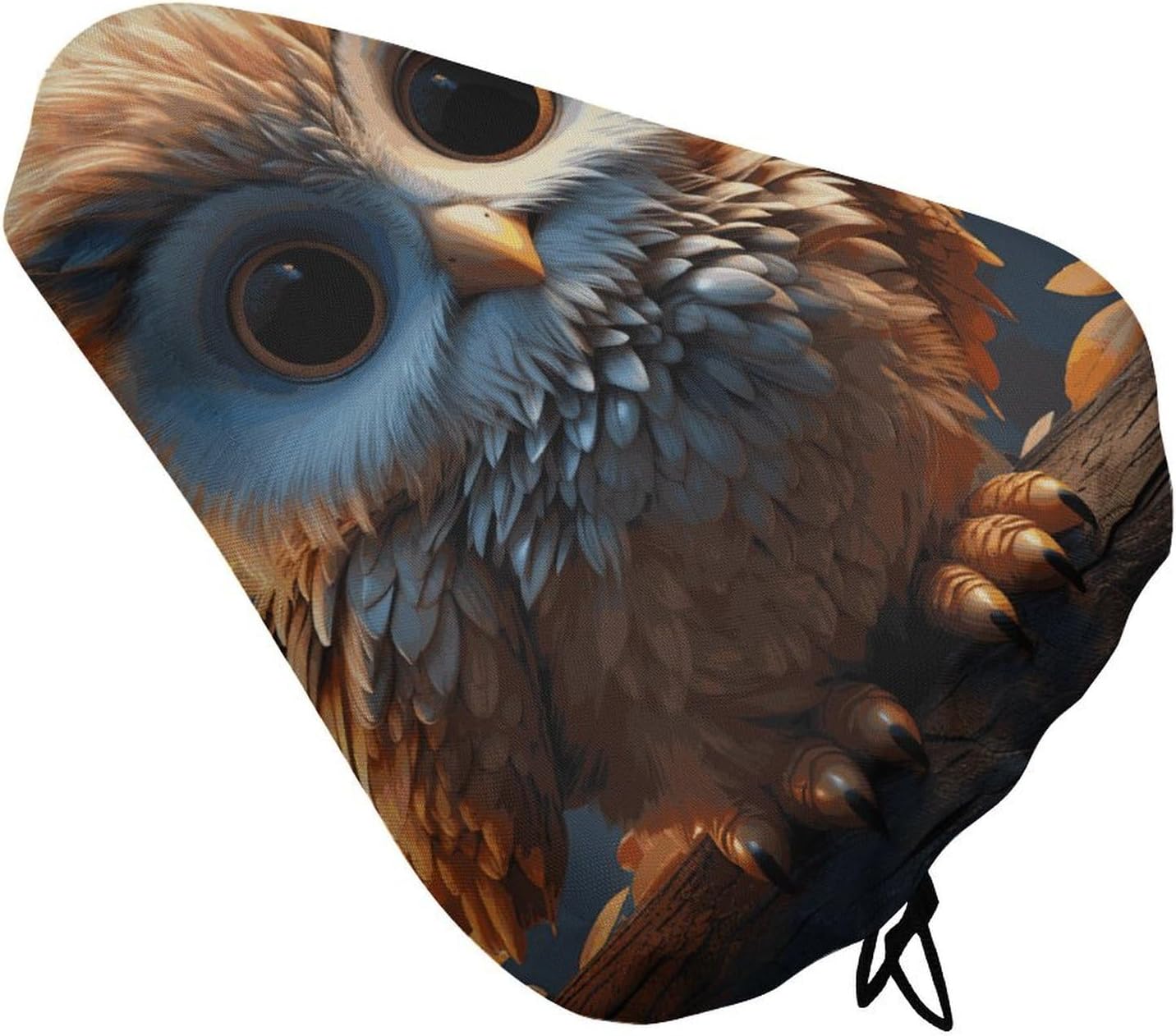Cute Owl Bike Seat Cushion Waterproof Road Bike Seat Cover for Women Men Comfort Bicycle Seat Rain Cover with Drawstring Padded Mountain Bikes Saddle Fit for Exercise Stationary Bikes