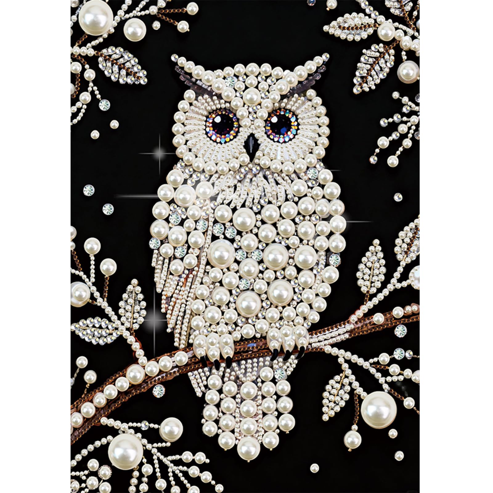 Owl On A Branch Special Shaped 5D DIY Partial Drill Diamond Painting Kit Home Art 30x40cm (Owl)