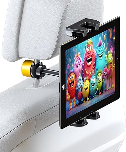B0CB12598C_image_0 LINCO Soporte para tablet para asiento trasero – Soporte ajustable para iPad para coche – Soporte de tableta de coche para viajes – Se adapta a