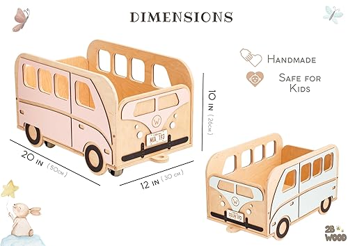 Miniatura 2 de Personalized Kids Toy Storage Organizer - Wooden Toy Box for Boys with Wheels Baby Furniture - Playroom Decor Nursery Storage for Kids Room Book -