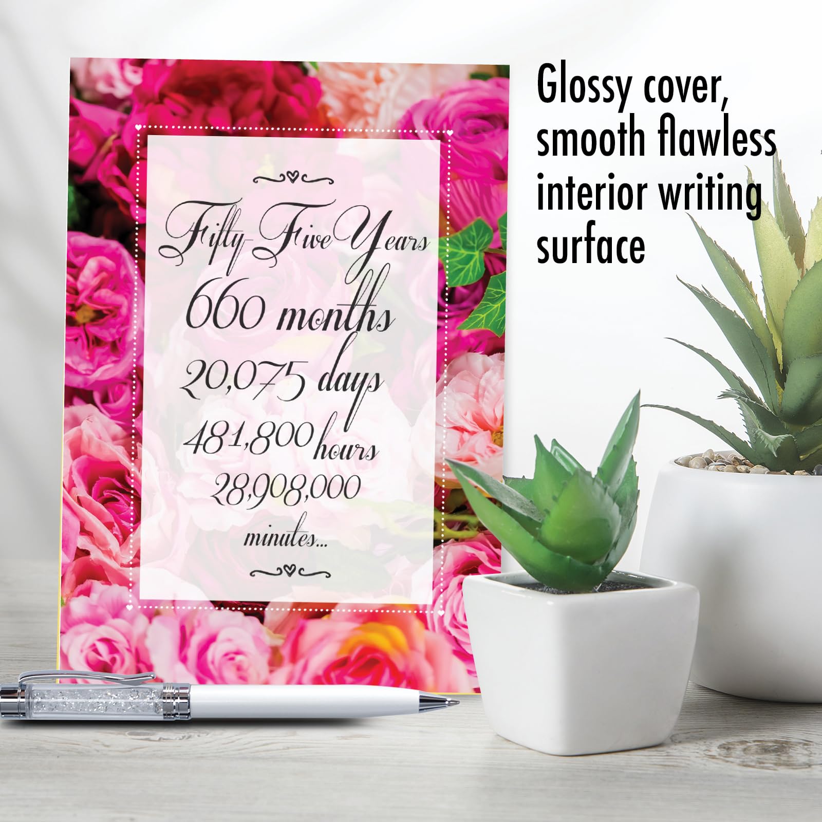 NobleWorks Grußkarte Zum 55. Hochzeitstag – Humorvoll Mit Rosé-Design, Inkl. Umschlag