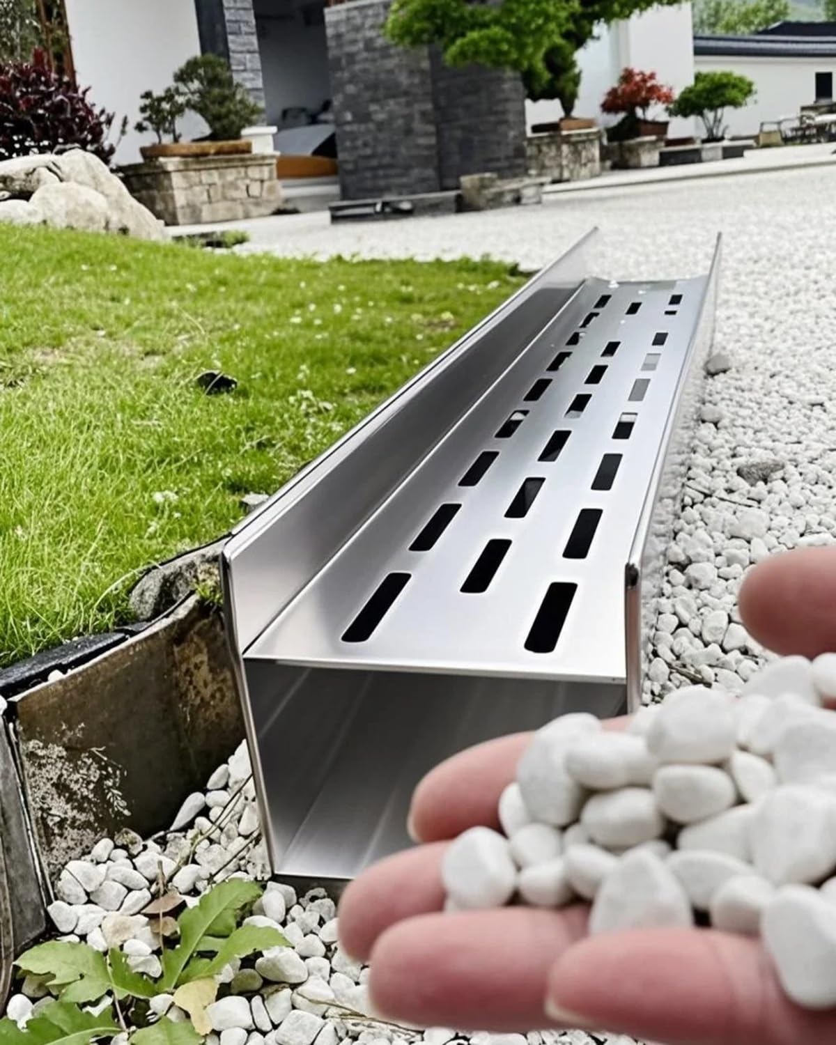 Couvercle de vidange en acier inoxydable pour terrasse et pelouse de jardin