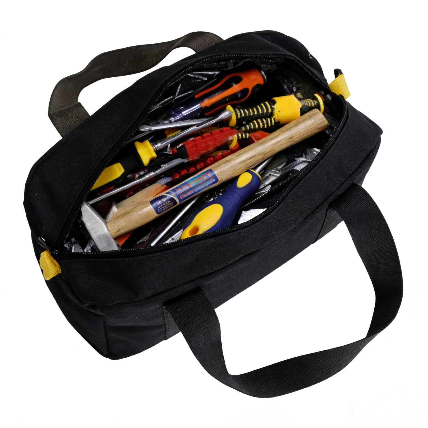 Borsa porta attrezzi da 30,5/35/40,6 cm, in tela impermeabile, con scomparti, cerniera, per chiavi, cacciaviti, pinze (40,6 cm)